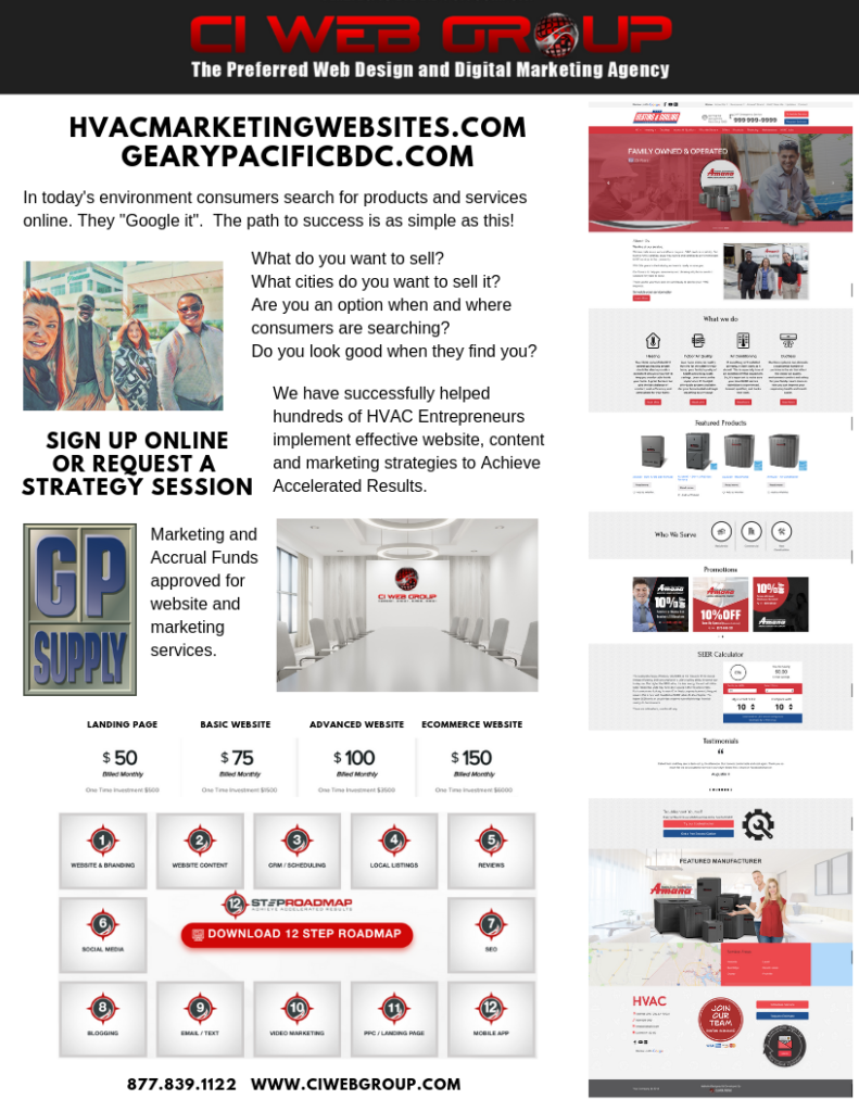 Geary Pacific HVAC Marketing Websites